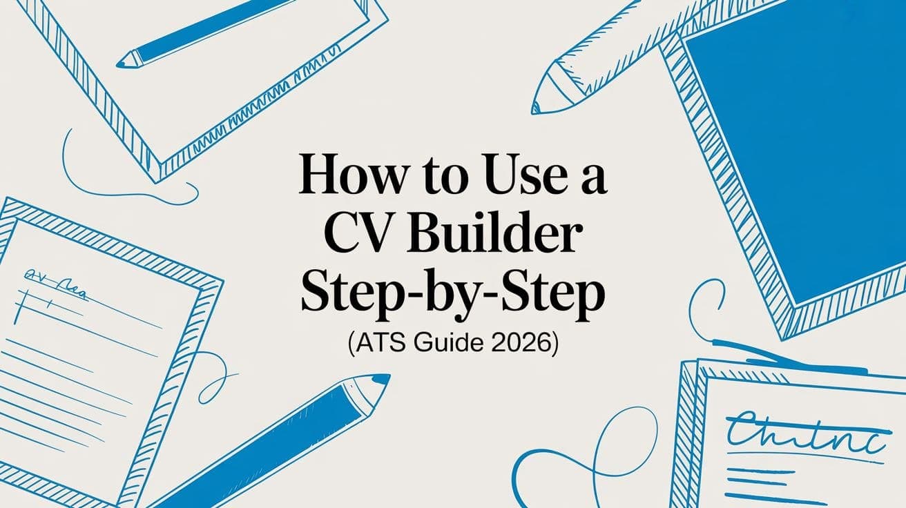 CV Anywhere guided CV builder showing step-by-step CV creation with ATS-friendly template