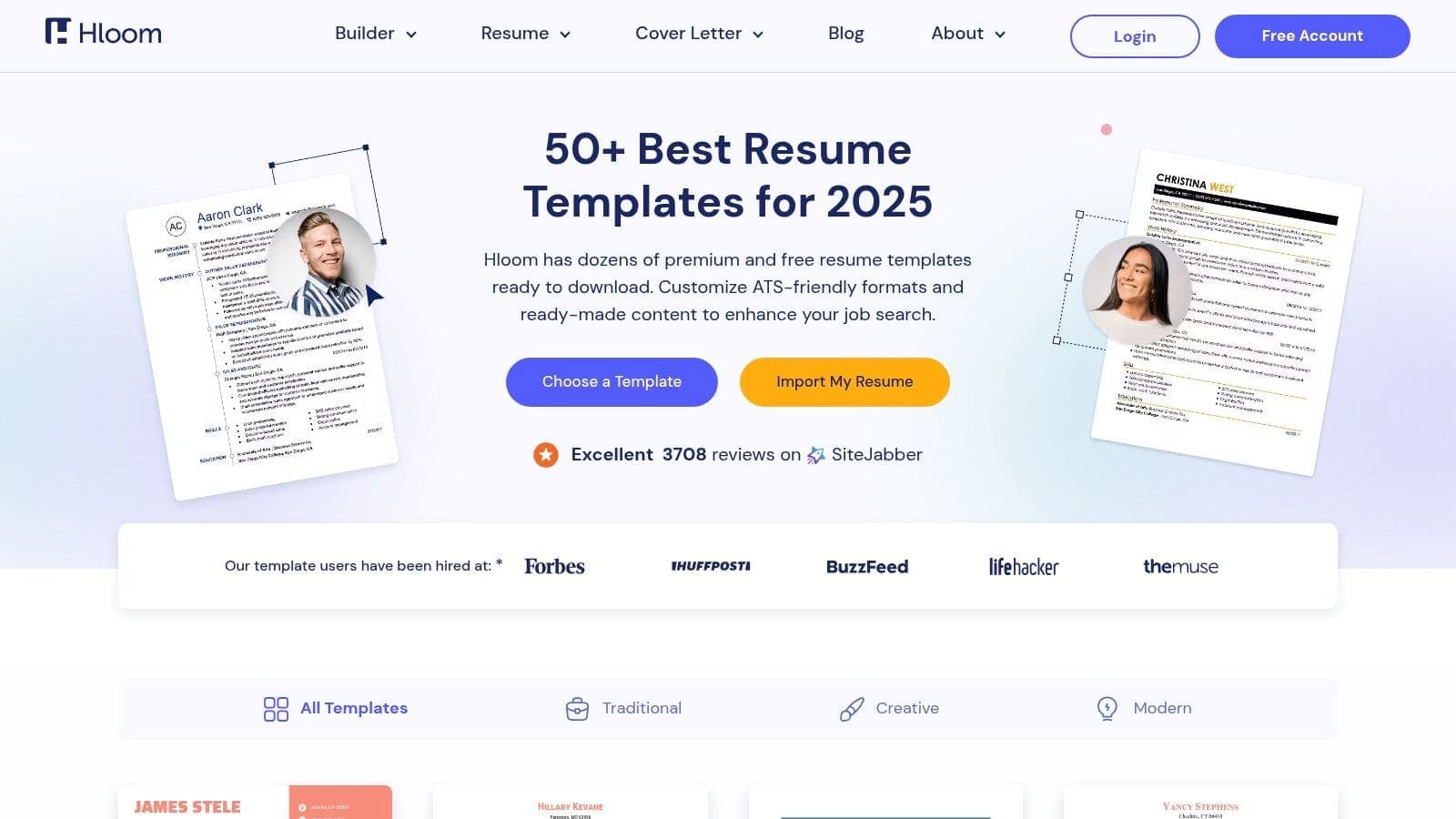 Etsy digital marketplace displaying affordable CV templates from independent designers