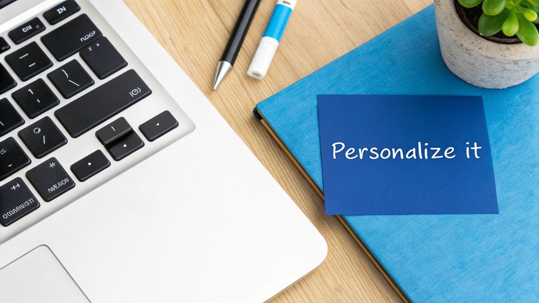 A professional adding personal touches and specific details to a thank you email on a tablet with interview notes and highlighted key discussion points nearby