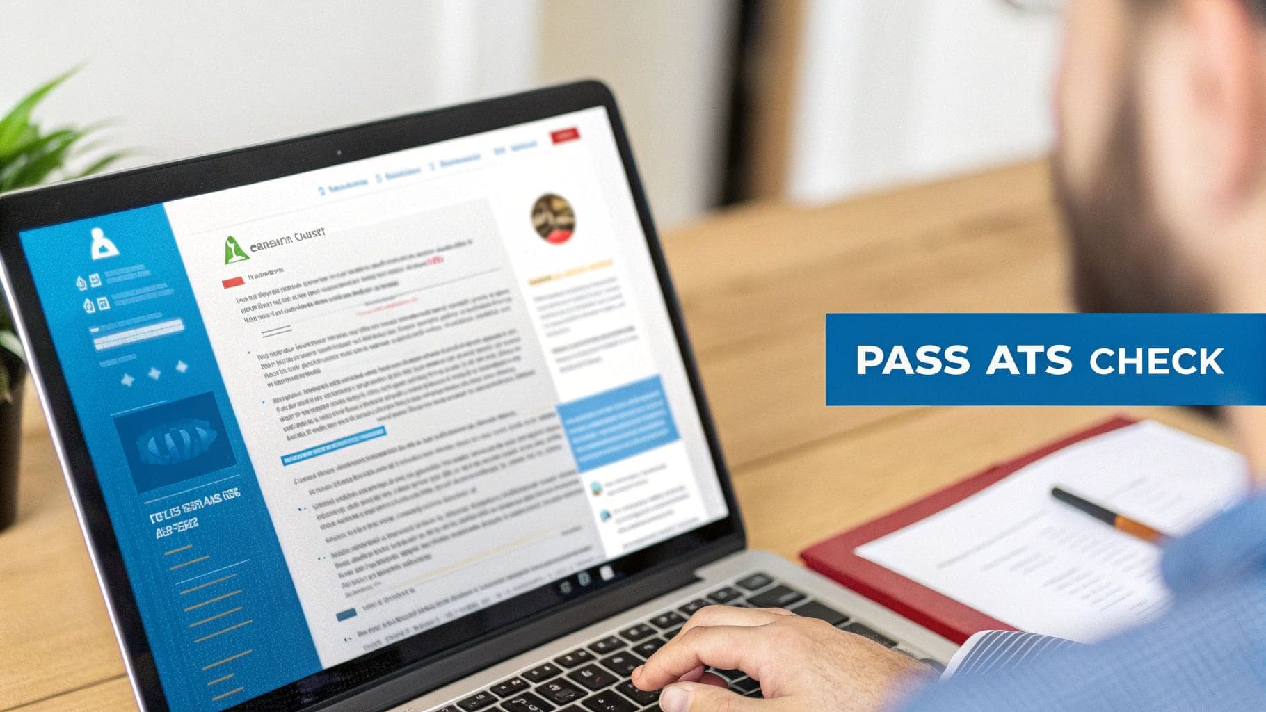 An advanced AI-powered resume builder interface analyzing a job description and intelligently suggesting relevant keywords and optimizations for ATS compatibility