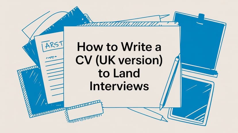How to write a CV (UK version) to land interviews - Blog post image