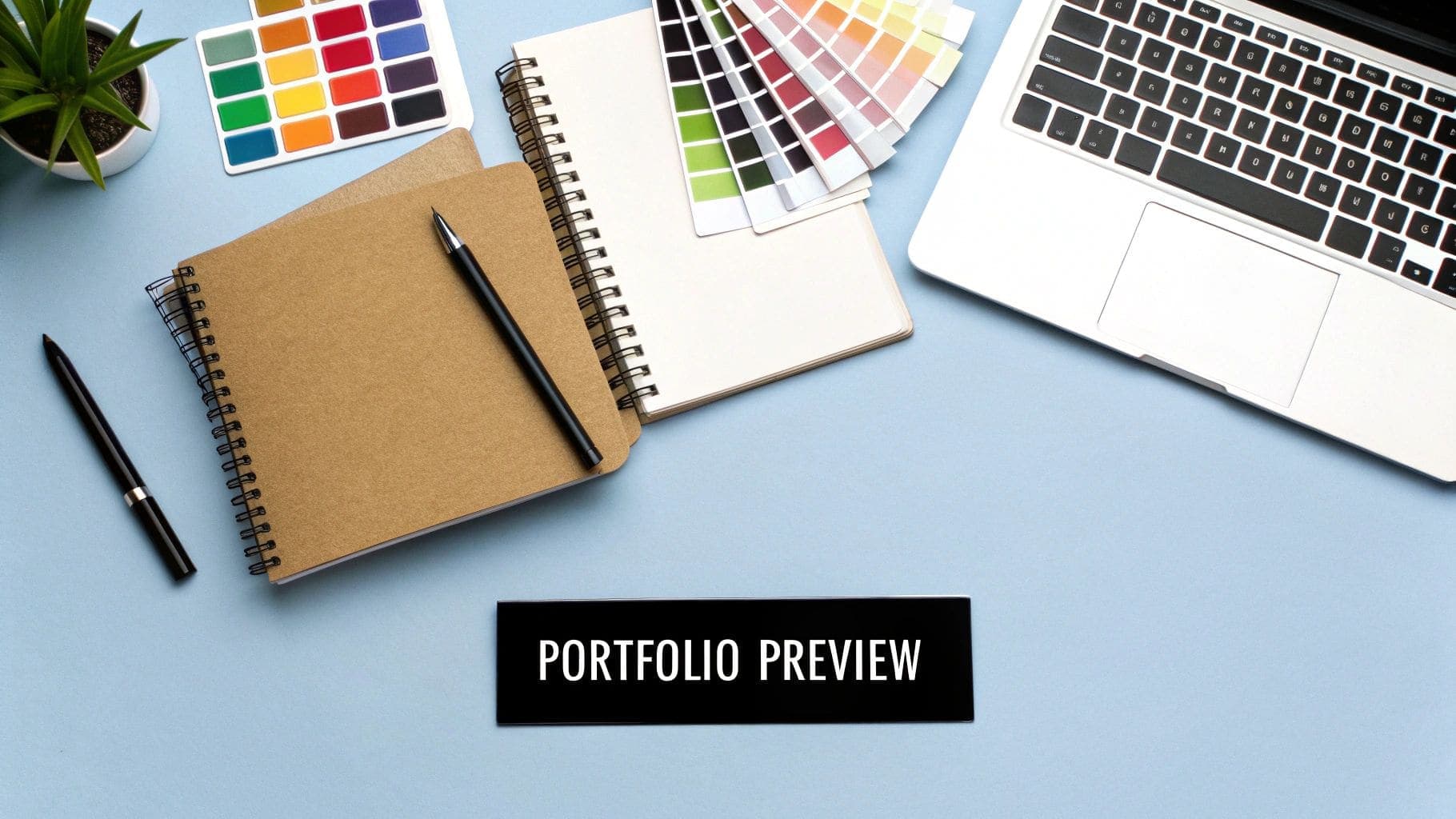 Creative portfolio cover letter with branded header and visual elements
