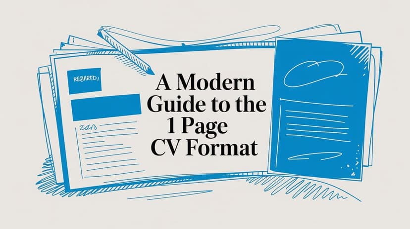 A Modern Guide to the 1 Page CV Format UK for 2026 - Blog post image