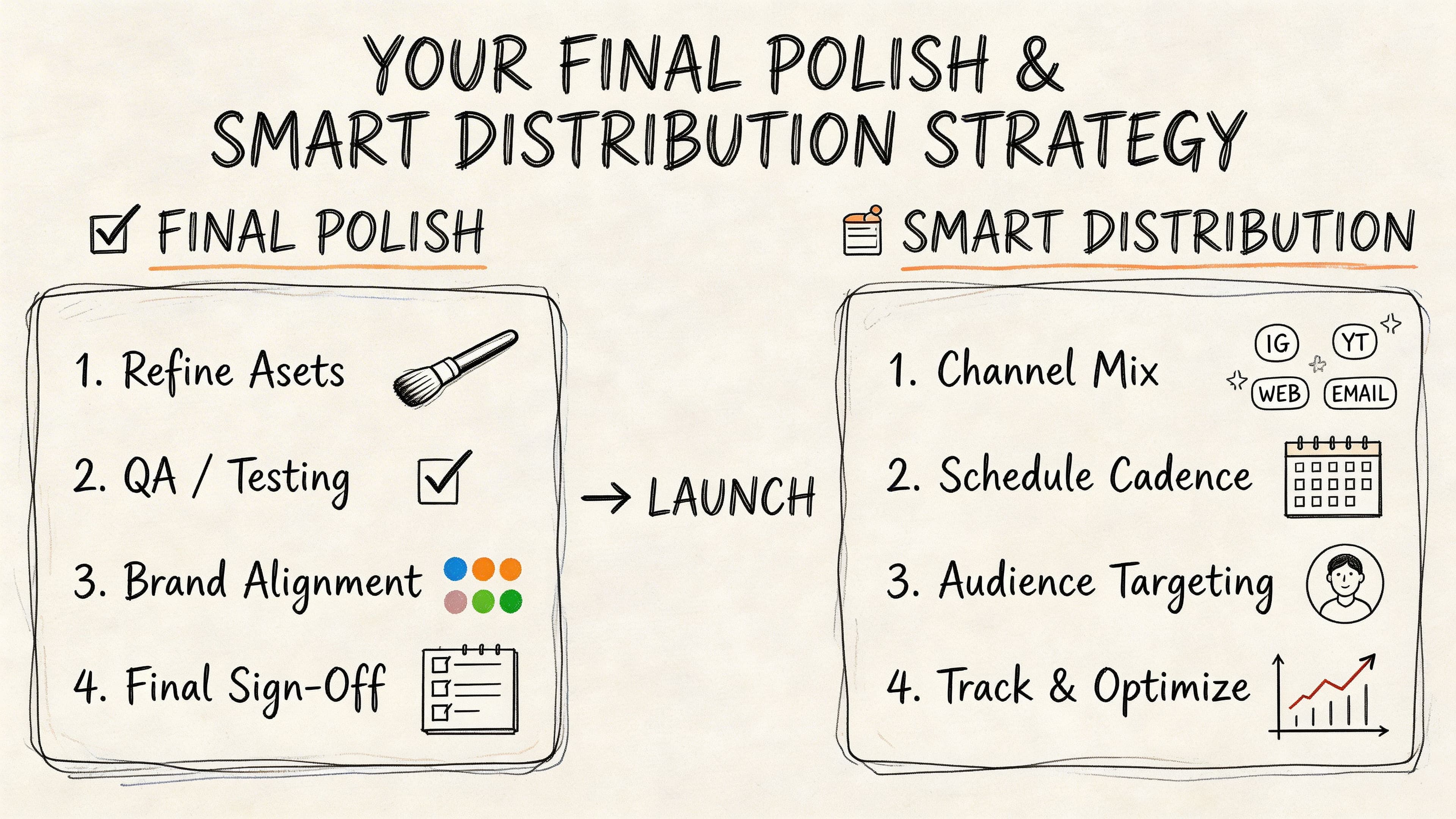 Infographic outlining final polish and smart distribution strategy for CV applications and follow-up
