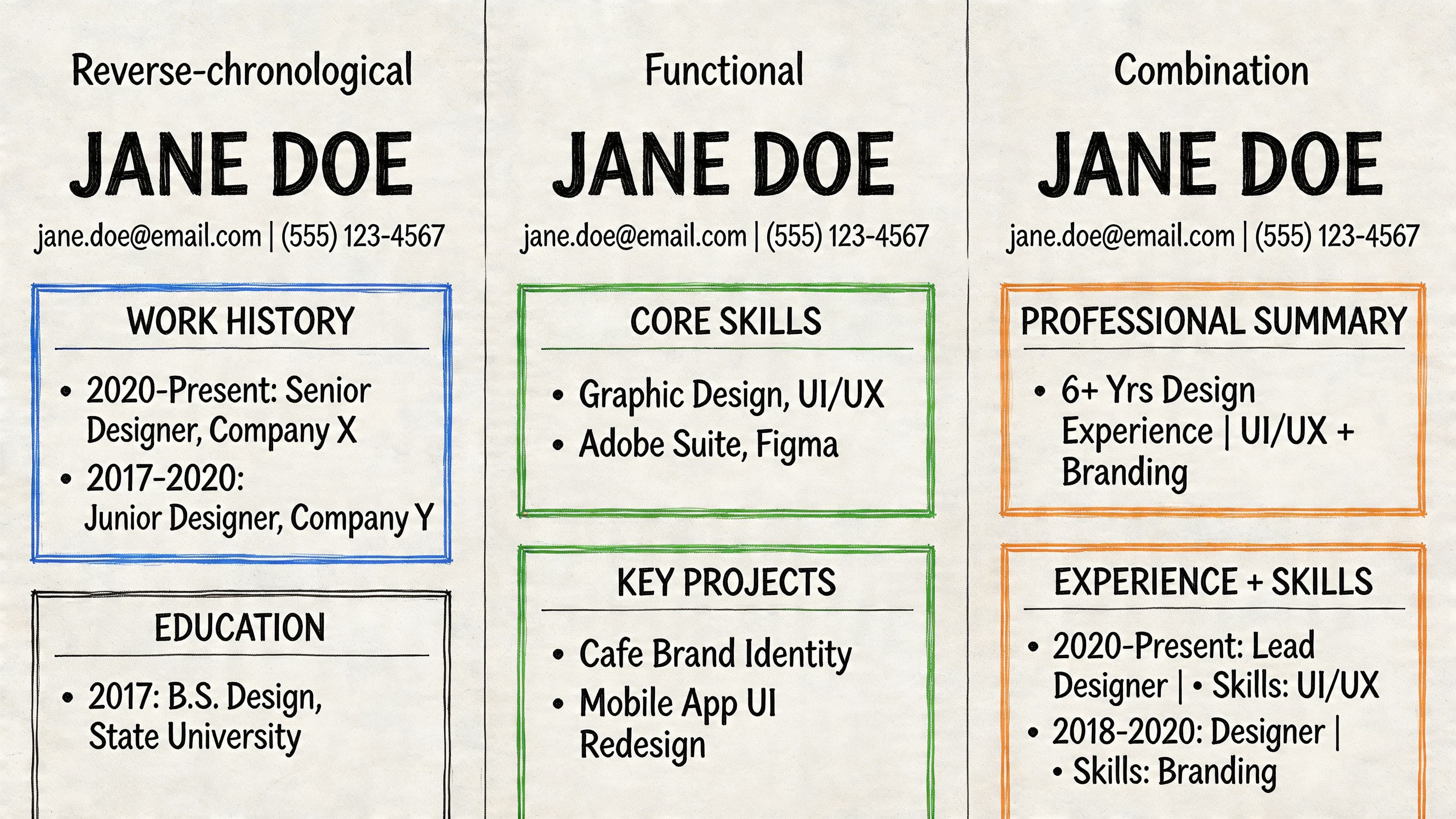 Comparison of reverse-chronological, functional, and combination CV layout styles for UK job seekers