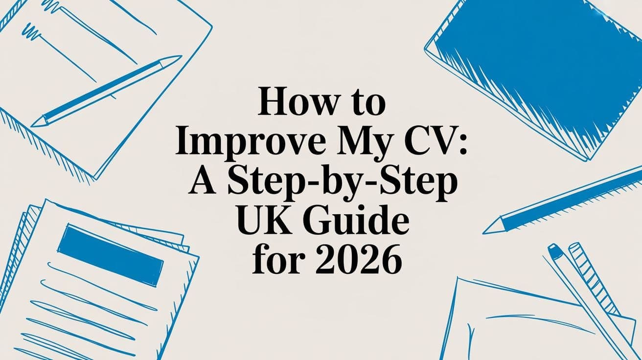 Step-by-step UK CV improvement guide for 2026 covering structure, ATS-friendly formatting, professional summary, and achievement-led bullets