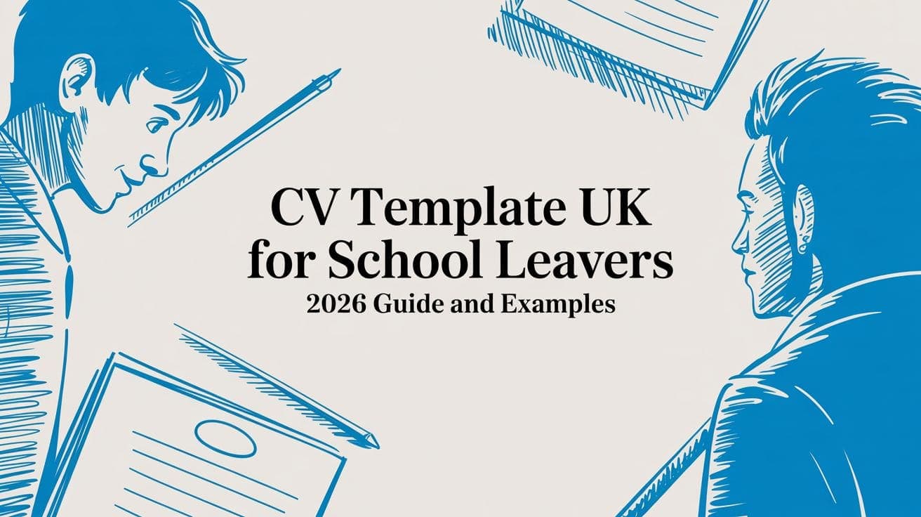 UK school leaver CV template layout for 2026: education, personal statement, skills, and volunteering on one ATS-friendly page