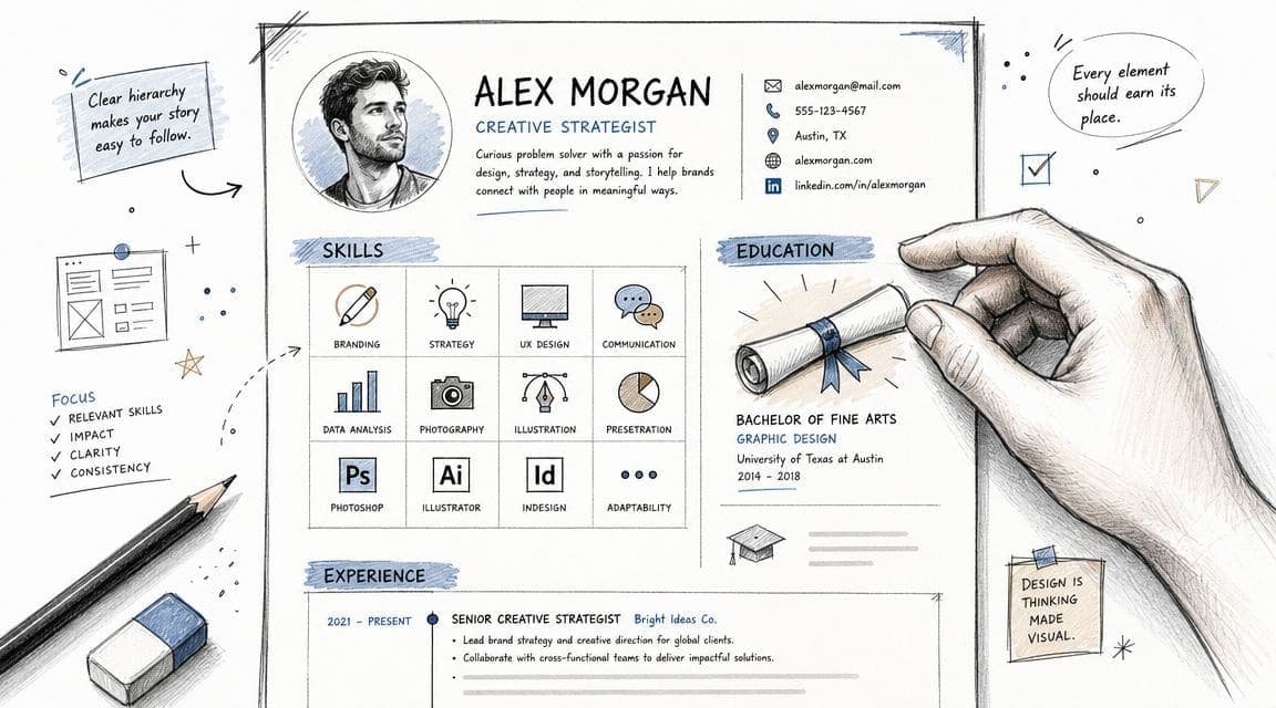 Consultant resume skills education and experience sections in clean ATS-friendly single column layout