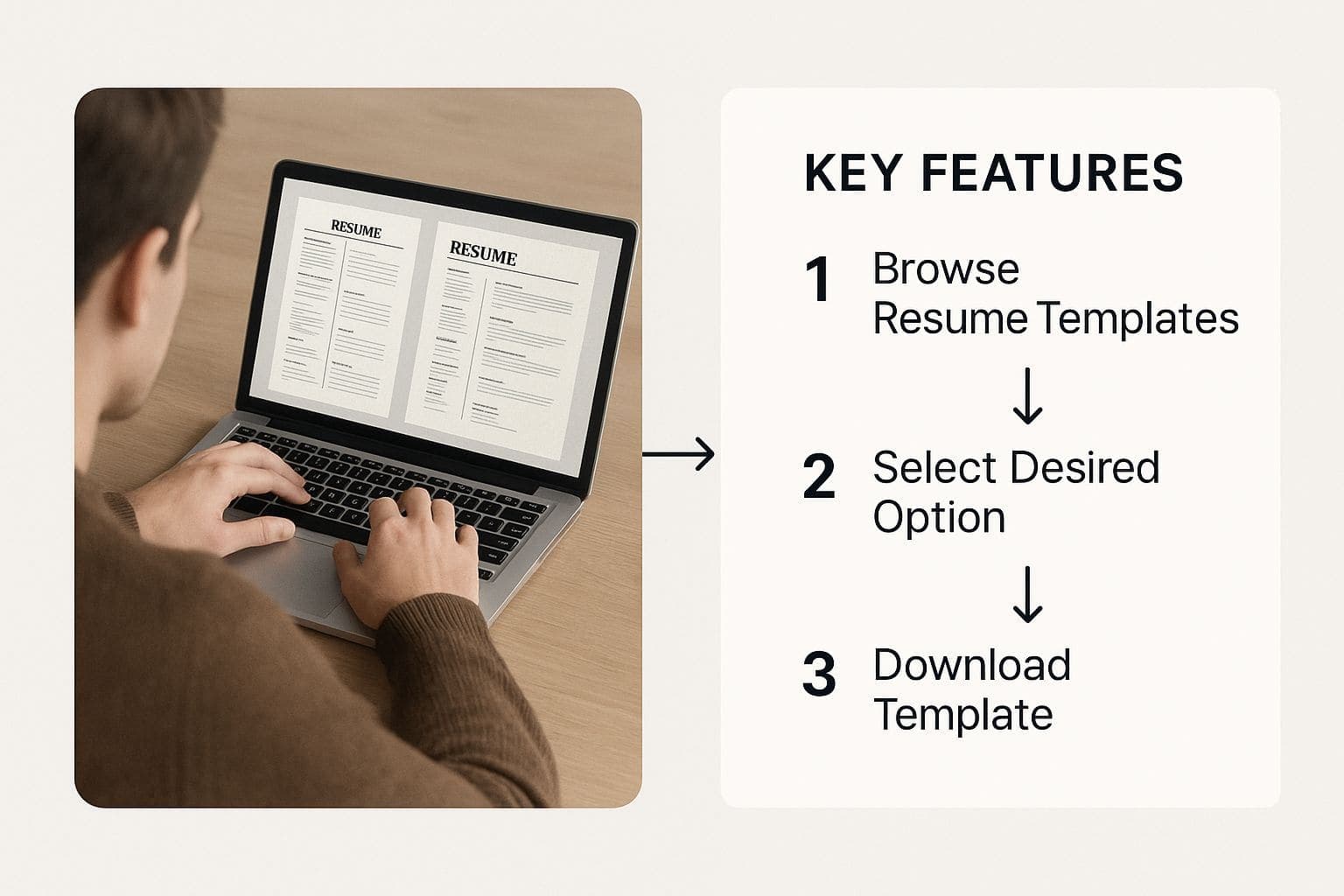 Professional CV template selection showing different design styles for various industries