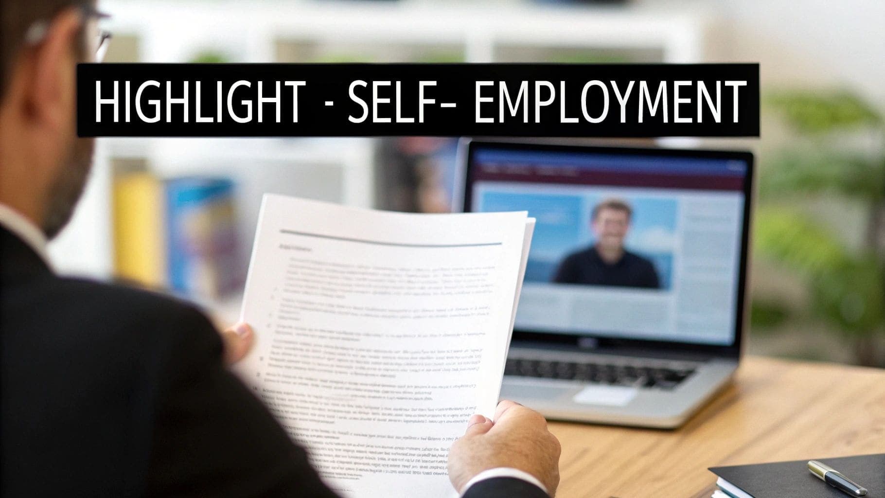 Self employment experience as professional asset showing entrepreneurial skills and business acumen