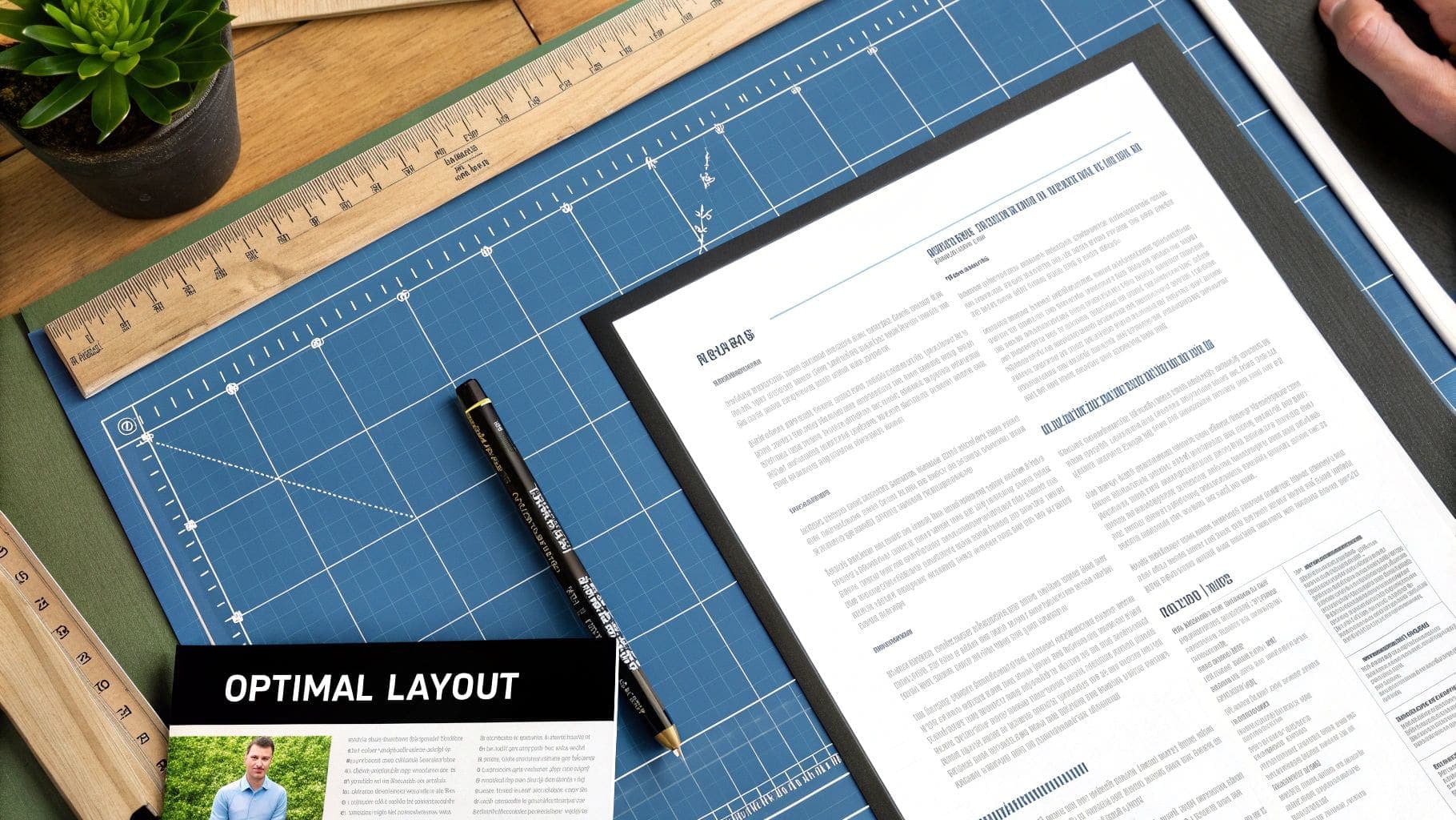 Professional reviewing a resume with highlighted achievements and metrics