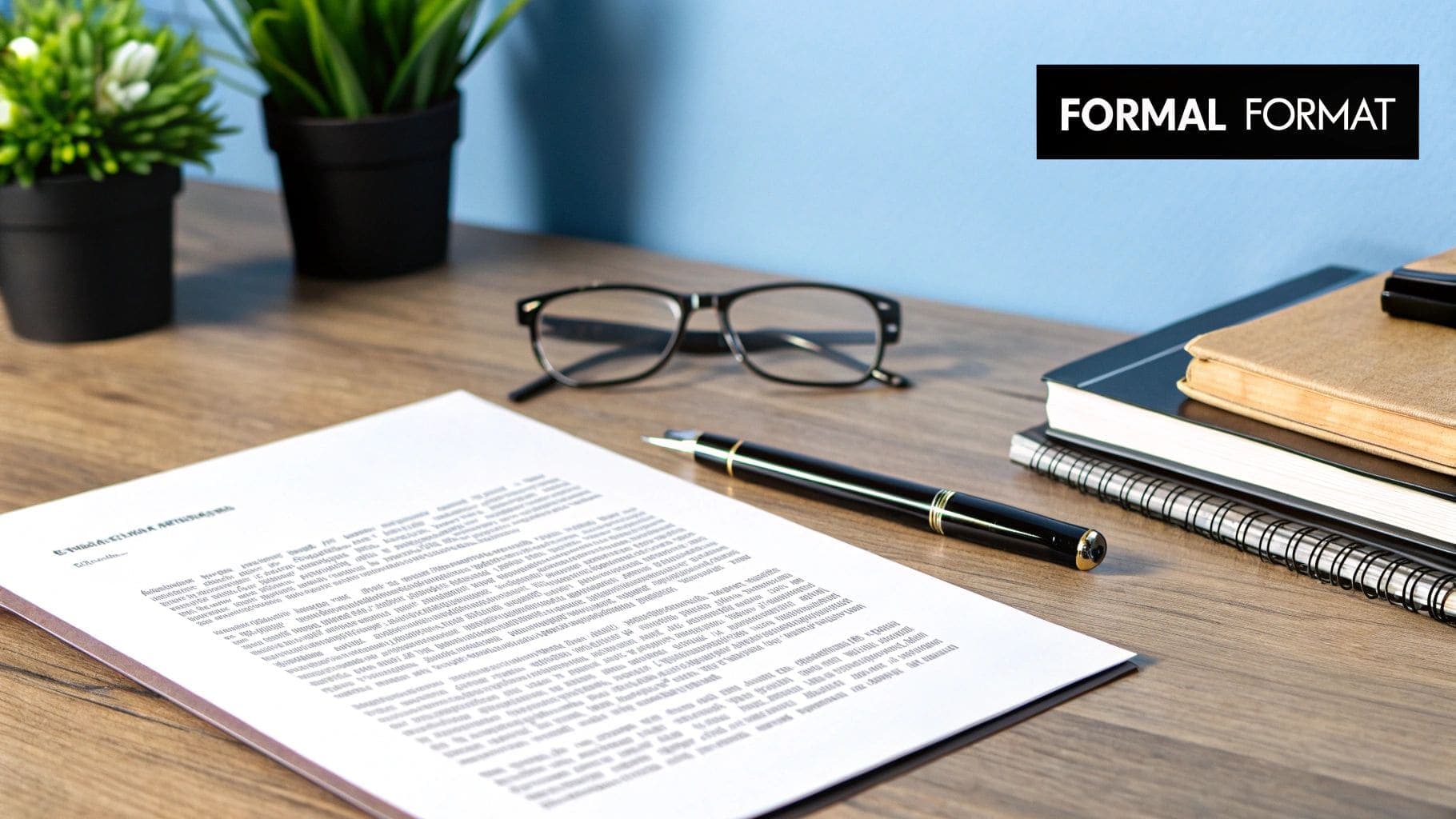 Traditional professional cover letter format showing business letter structure with formal greeting, header and professional layout for corporate job applications