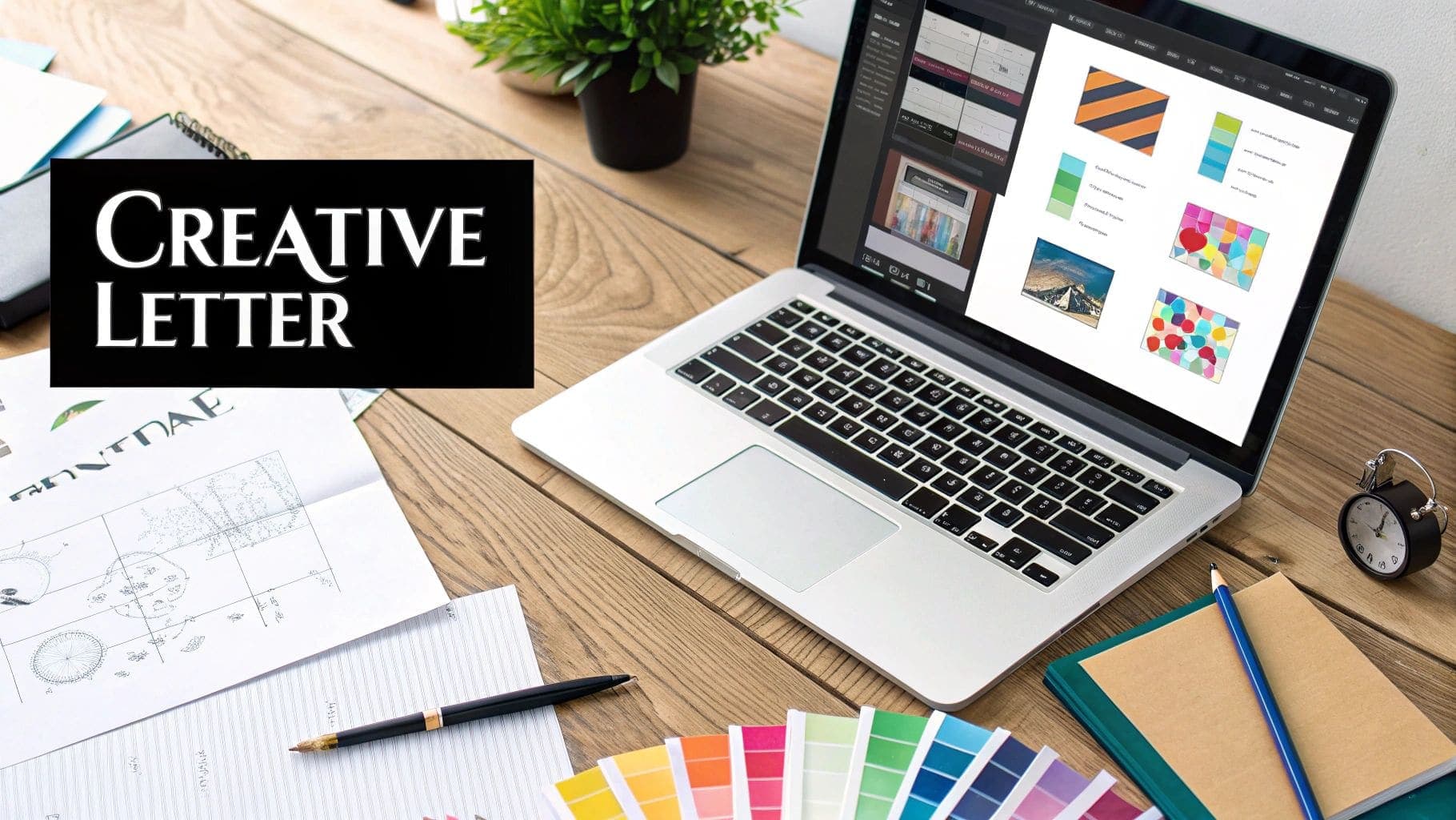 Creative cover letter design showcasing visual elements, unique layout and infographic style for design and marketing job applications