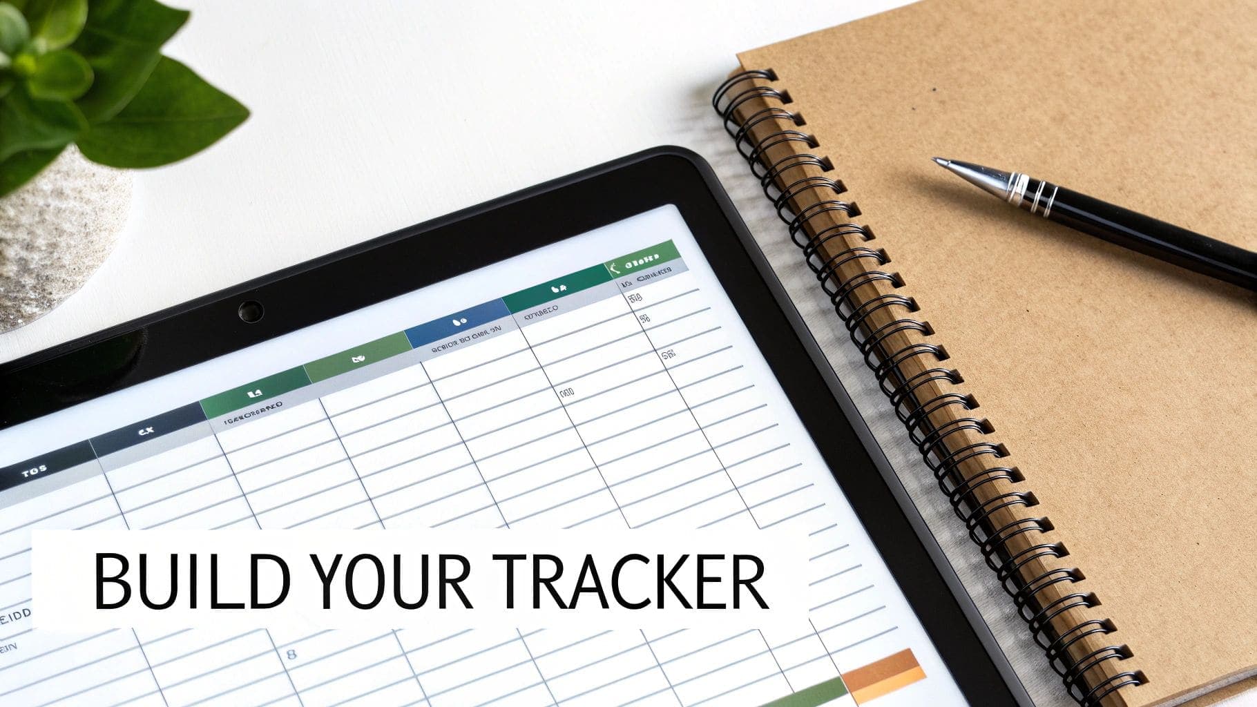 A person at a desk organizing papers with a laptop open, representing a job application tracker system