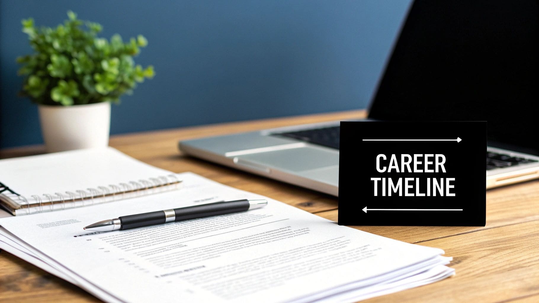 A professionally formatted chronological resume displayed on a clipboard showing clear work history progression