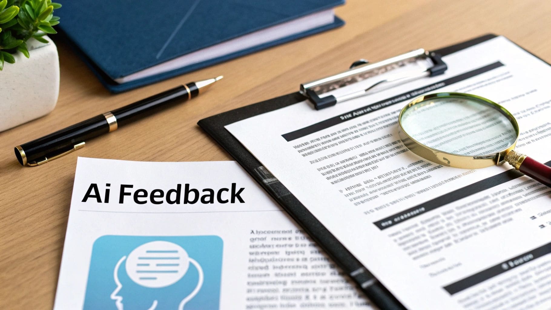 A modern workspace showing a laptop with a resume on the screen, indicating a job search process