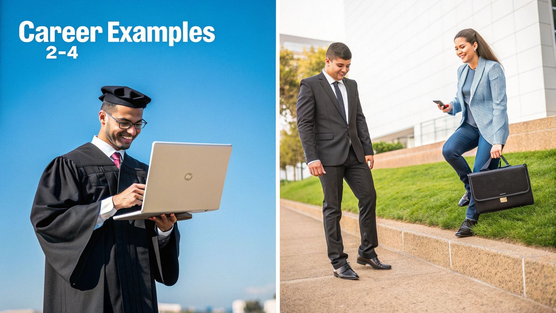 A diverse group of professionals in various workplace settings representing different career paths