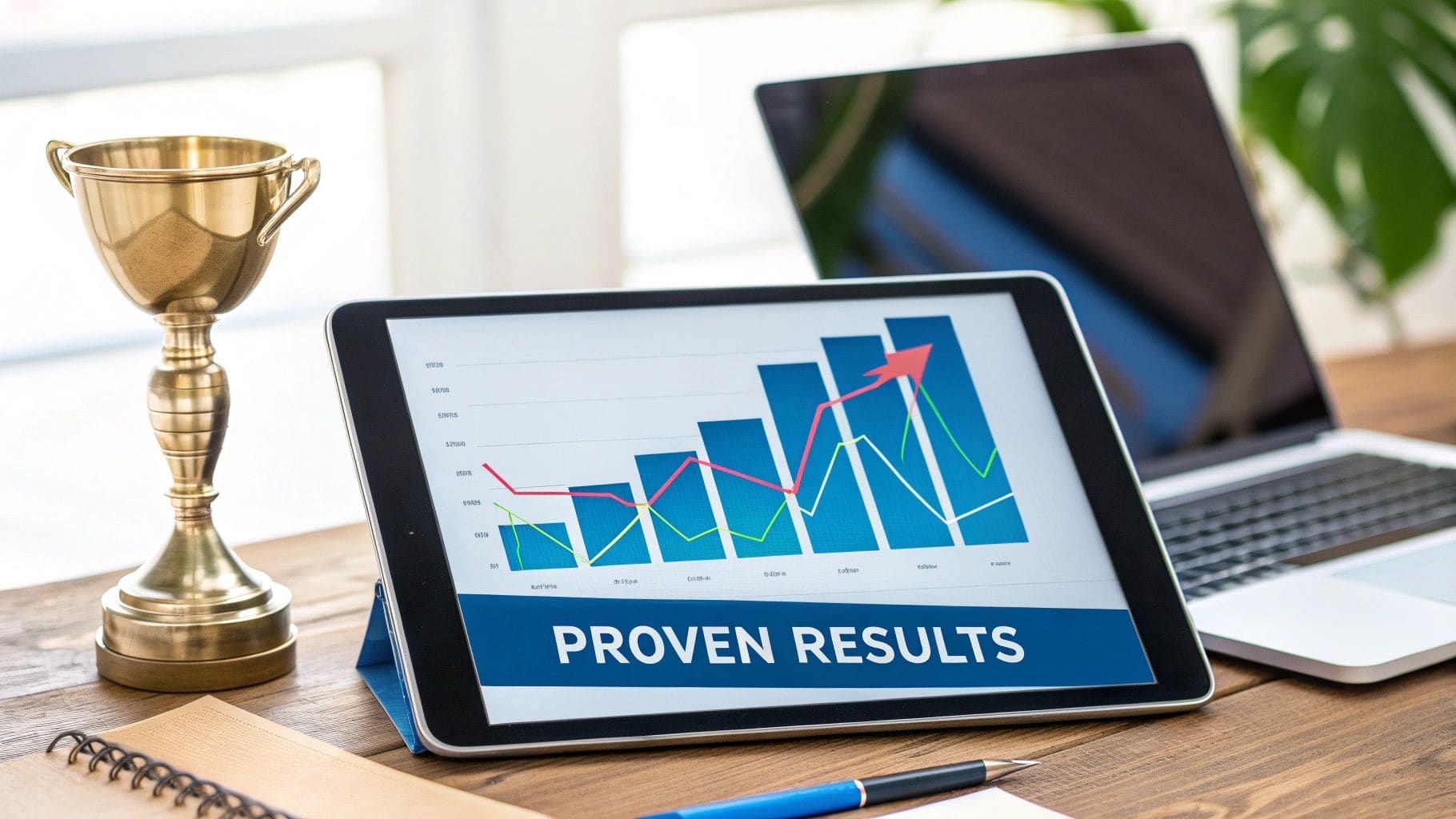 A healthcare professional in scrubs reviewing patient charts, representing industry-specific expertise