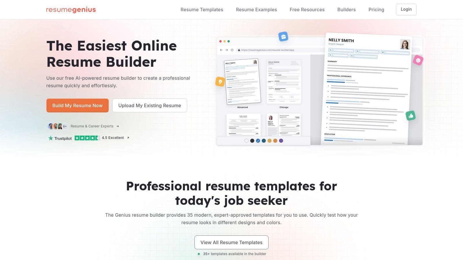 Zety resume examples library showcasing multiple professional resume templates organized by industry and job role