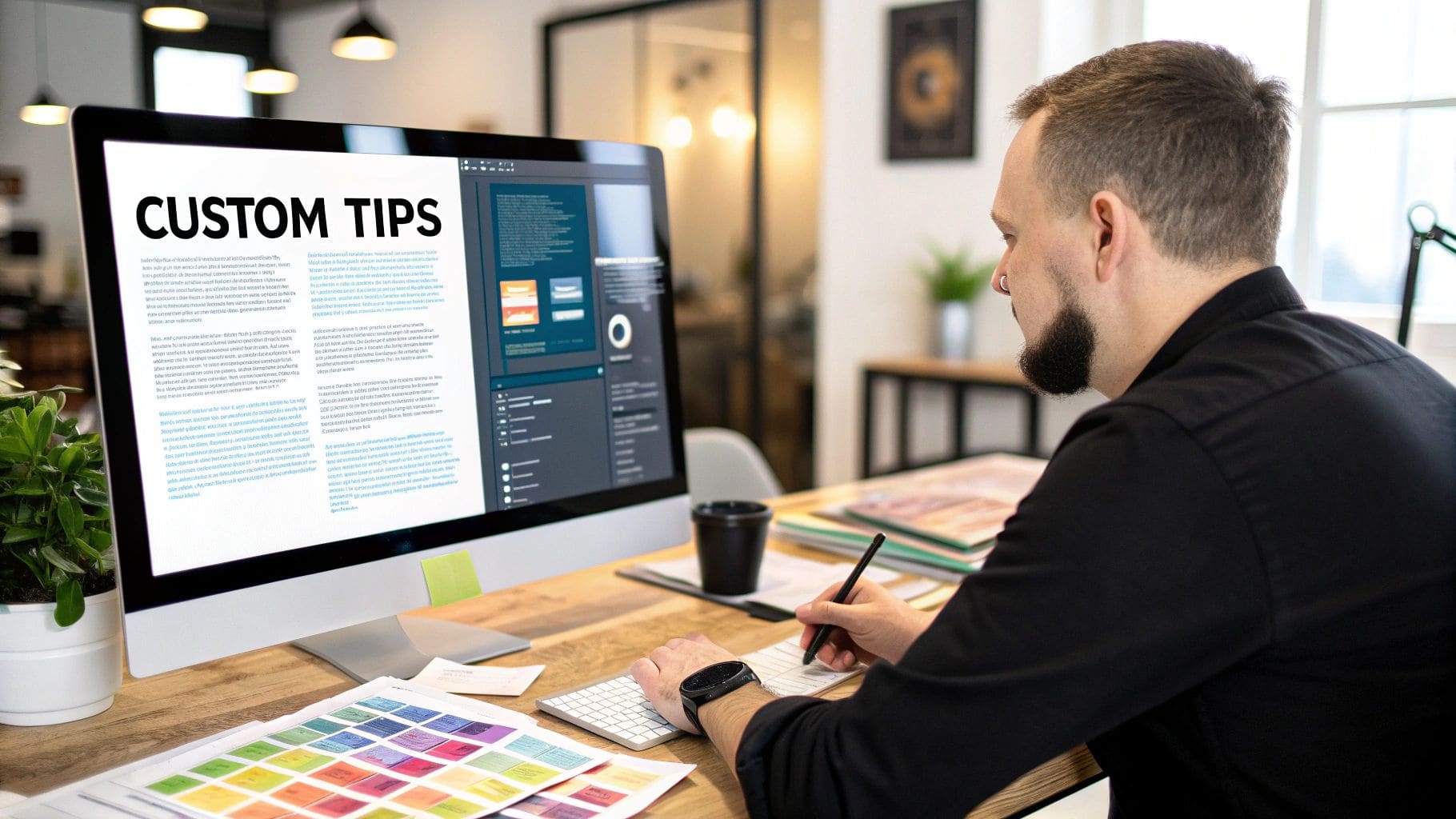 CV design customization interface showing font selection, color options, and layout adjustments