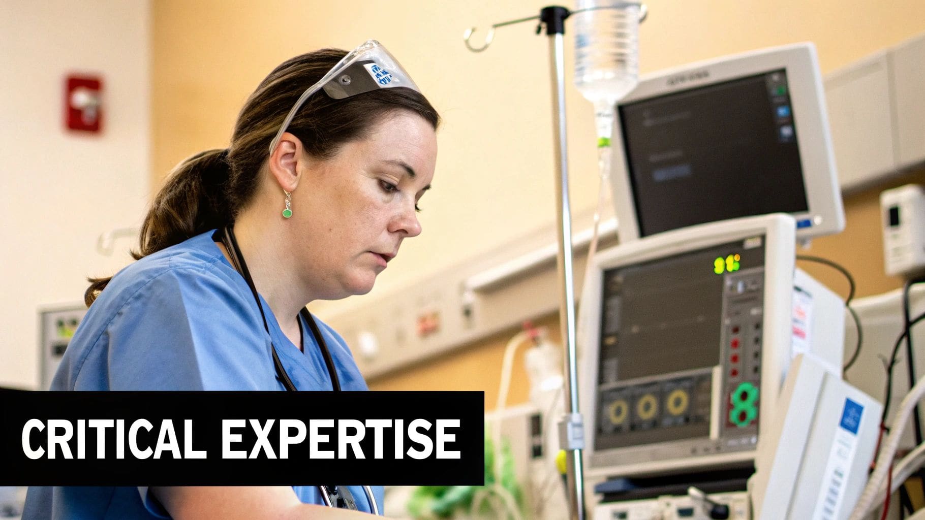 Experienced ICU Critical Care Nursing CV example highlighting advanced certifications and technical skills
