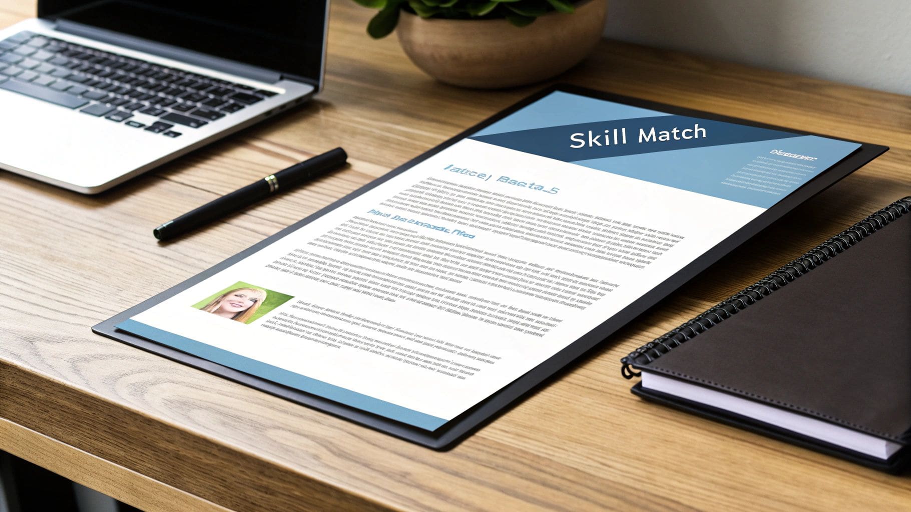 Visual representation of the T-Format cover letter showing a two-column table format with job requirements on the left and matching qualifications on the right