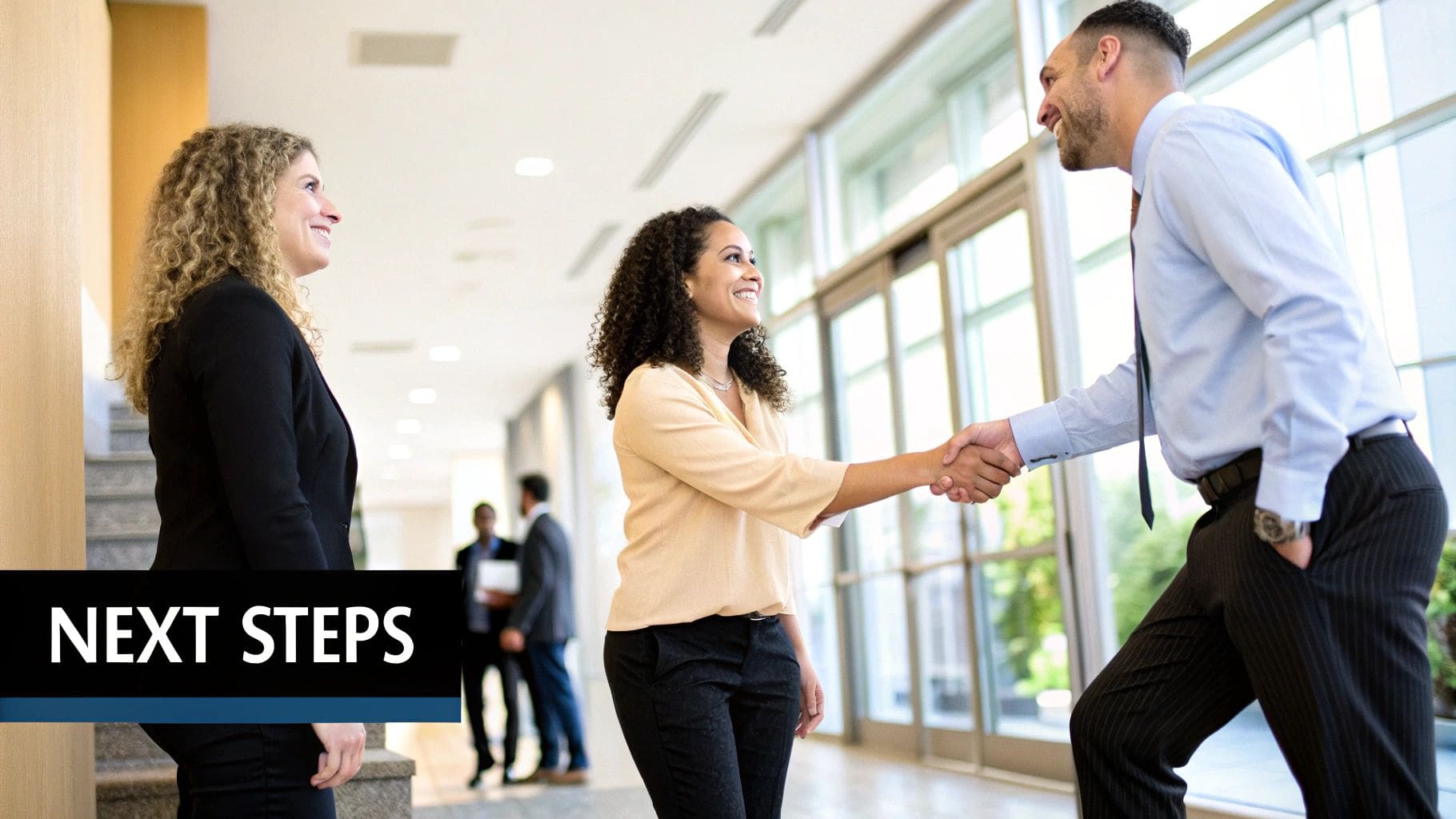 Professional shaking hands with manager in office after submitting resignation letter