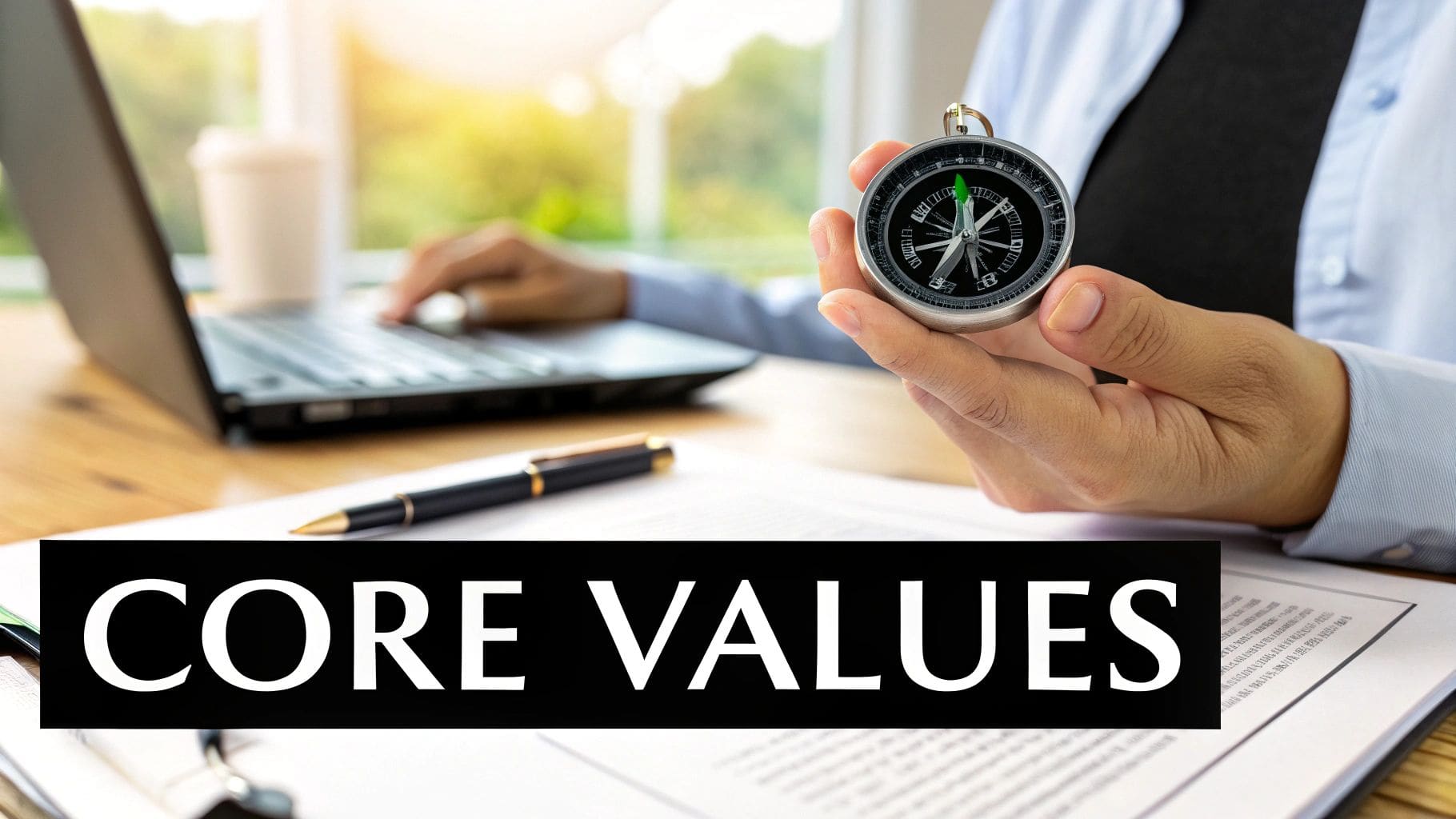 Visual representation of core civil service values including integrity, honesty, objectivity and impartiality with professional examples