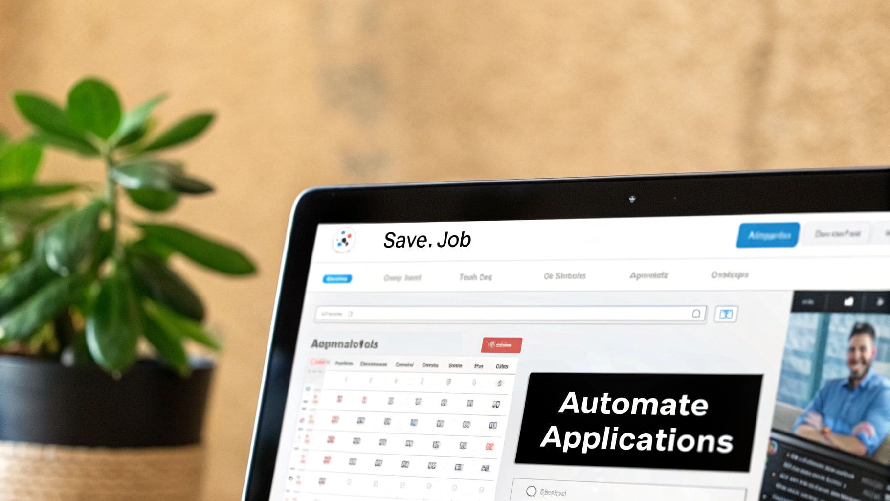 Screenshot from https://www.cvanywhere.com/features/job-tracker showing the job application tracker interface